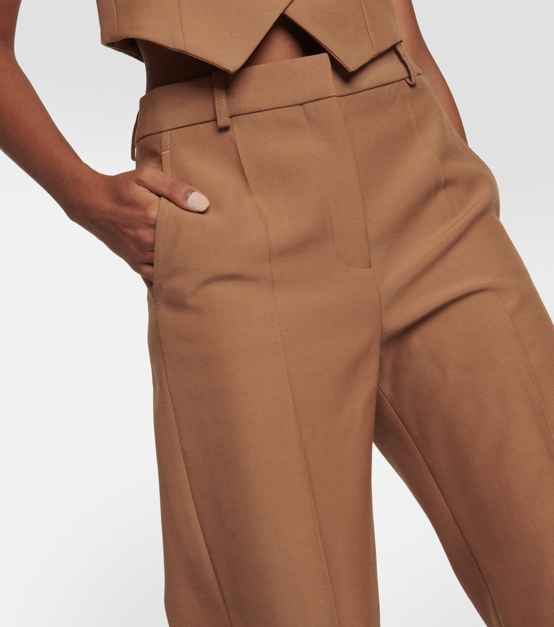 Weite High-Rise-Hose aus Wolle | Stella McCartney