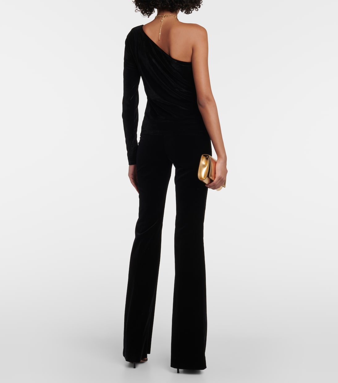 One-shoulder velvet top | Polo Ralph Lauren