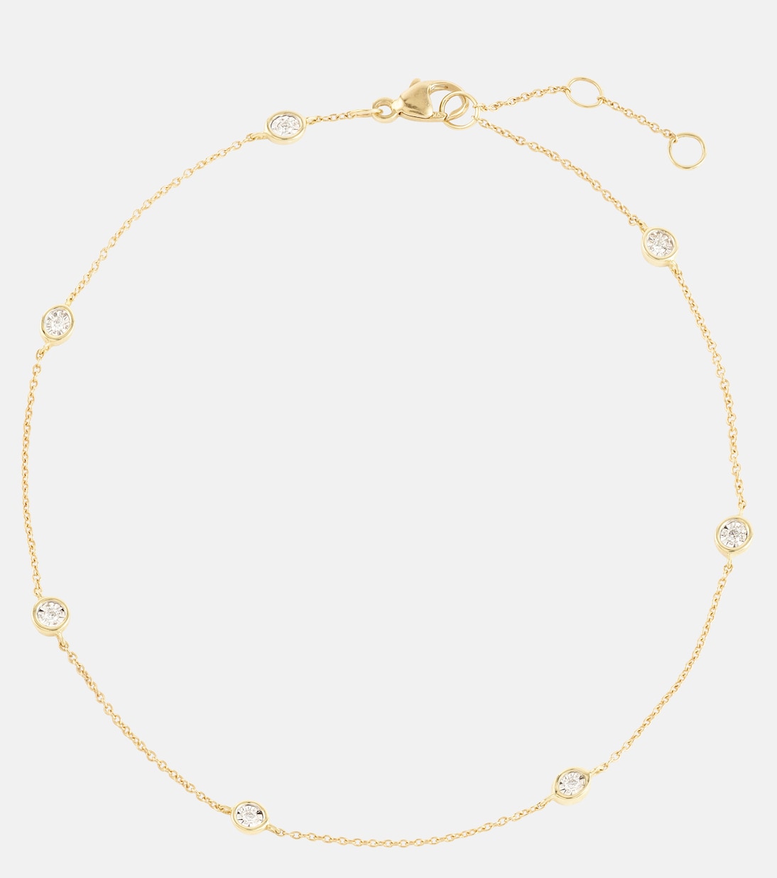 Braccialetto alla caviglia in oro 10kt con diamanti - Eleganza giovanile di Stone and Strand