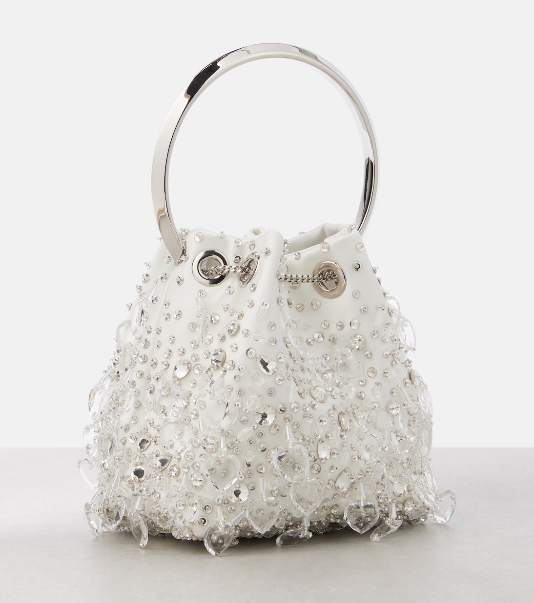 Sac Bon Bon en satin à cristaux | Jimmy Choo