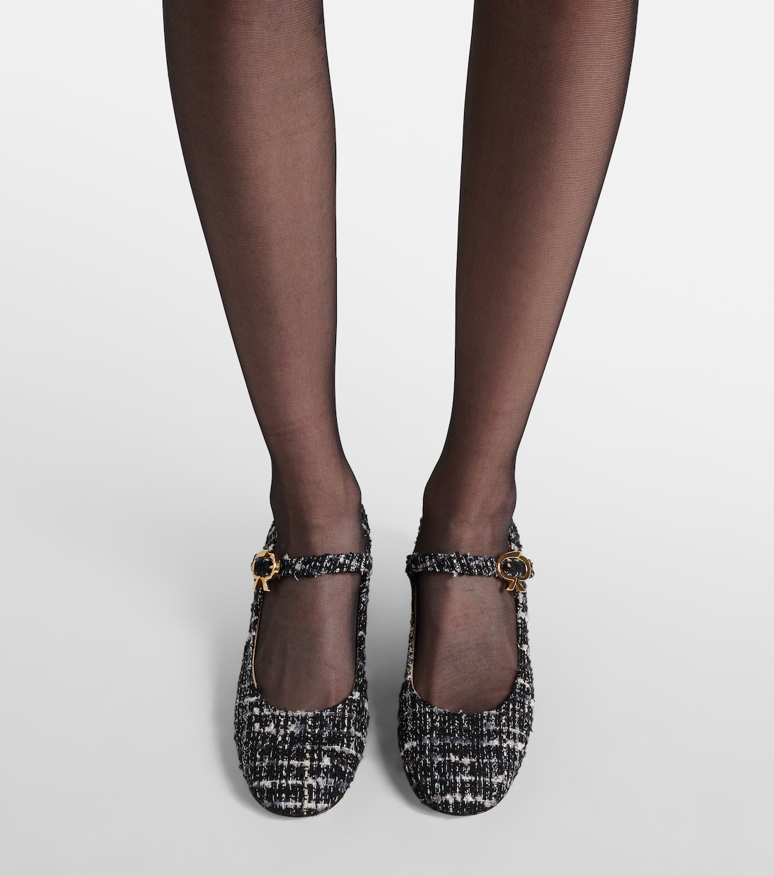 Pumps Mary Ribbon 45 in bouclé | Gianvito Rossi