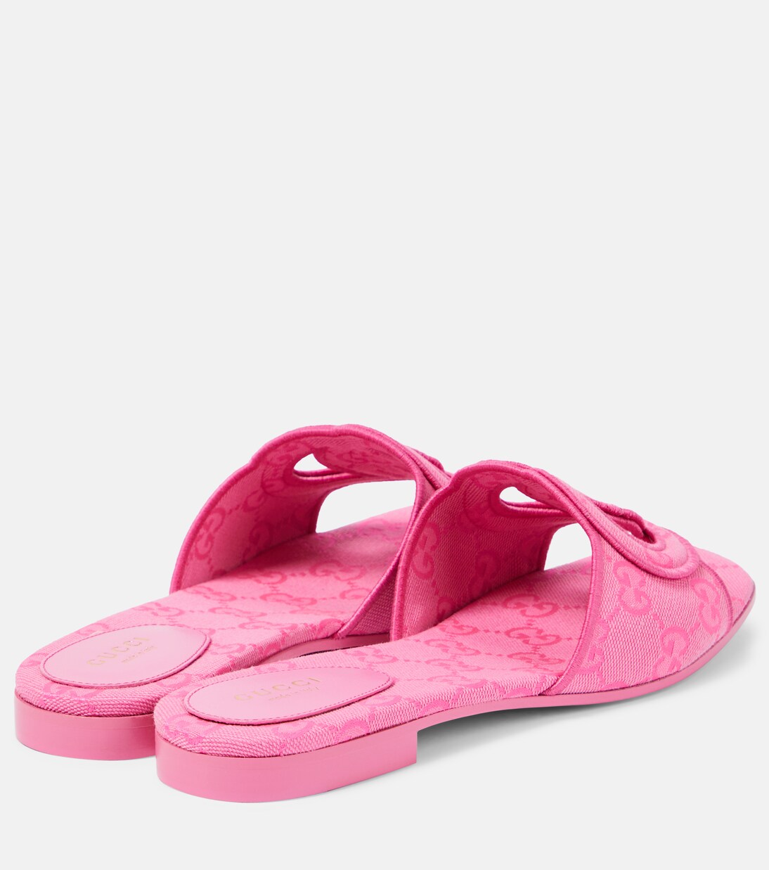 Interlocking G canvas slides in pink Gucci Mytheresa
