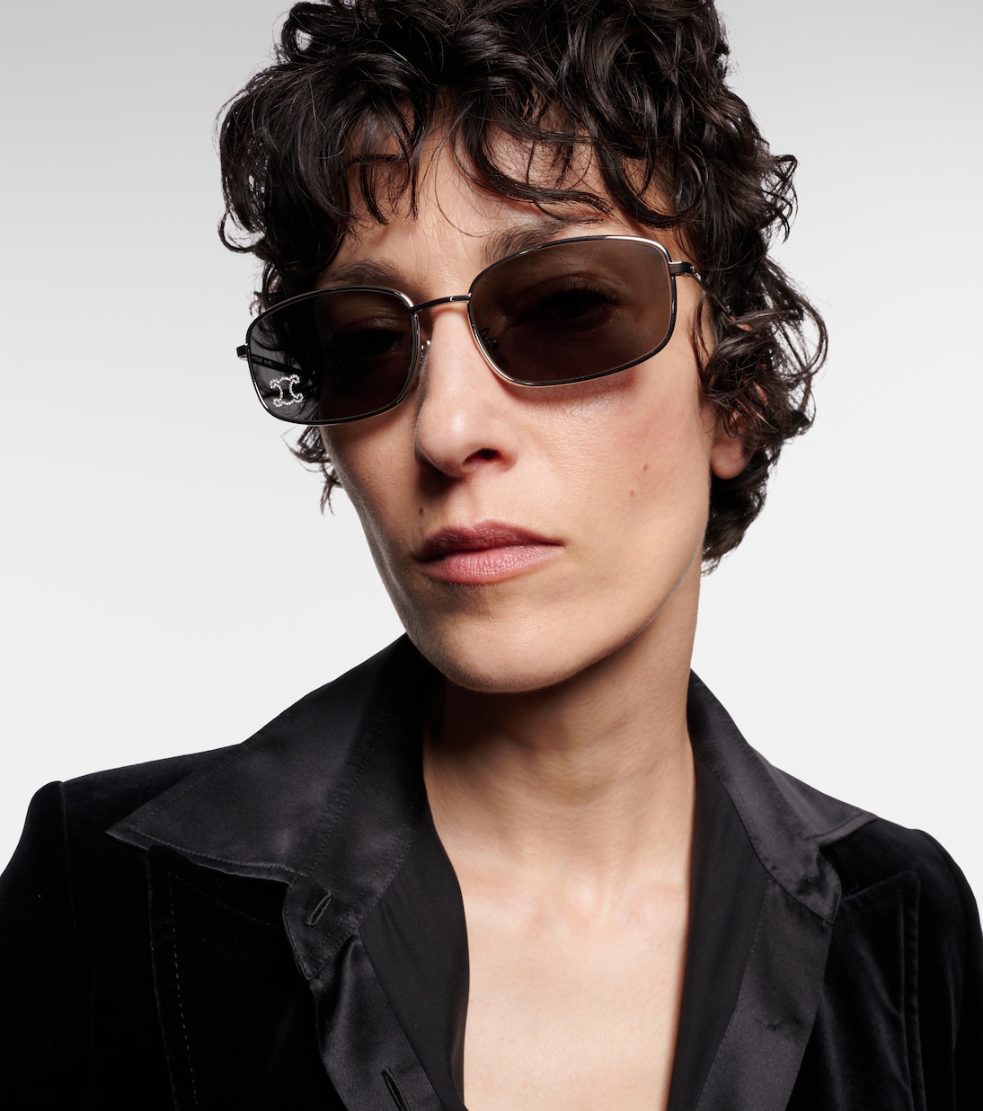 Triomphe Rhinestone 02 rectangular sunglasses | Celine Eyewear