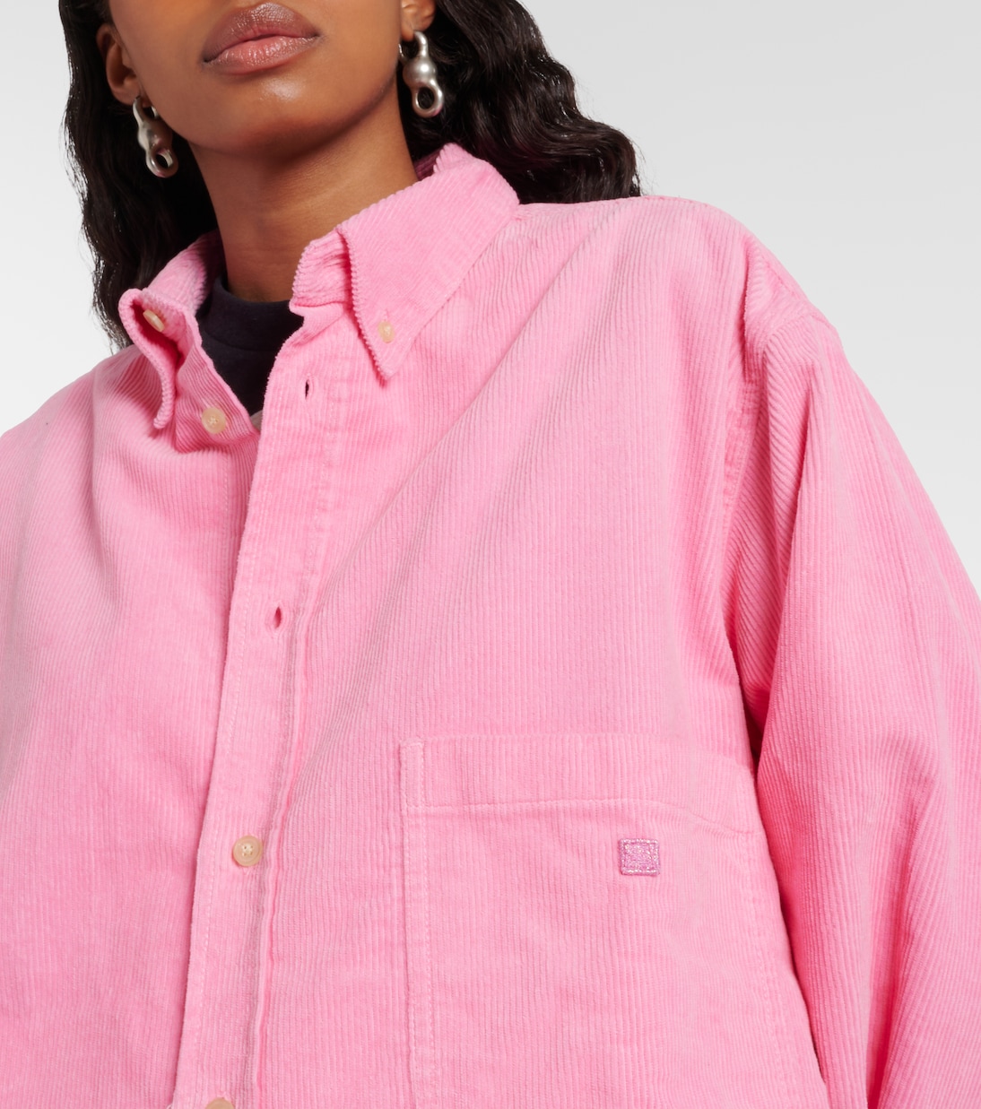 Sobrecamisa de pana de algodón con logo | Acne Studios