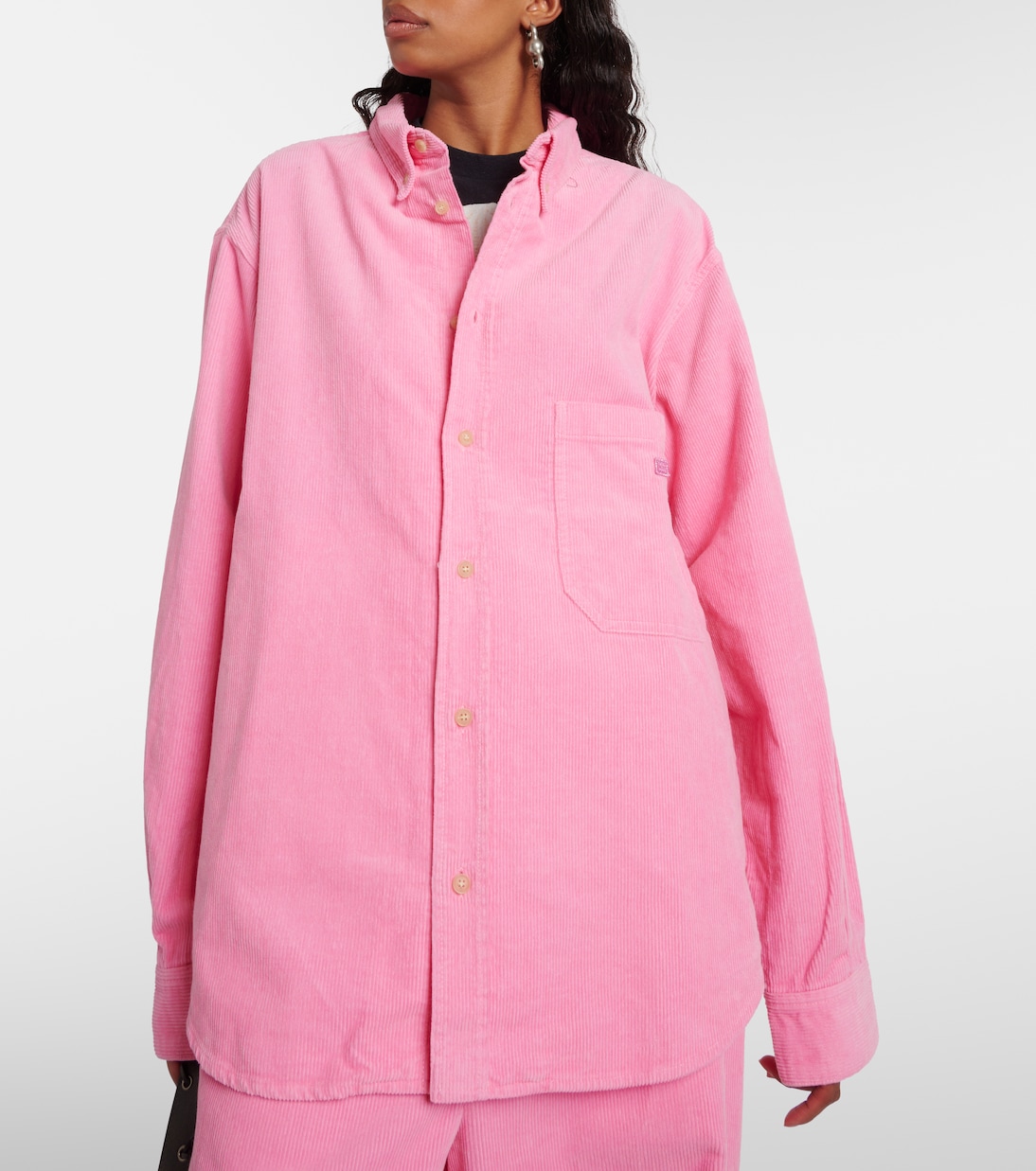 Sobrecamisa de pana de algodón con logo | Acne Studios