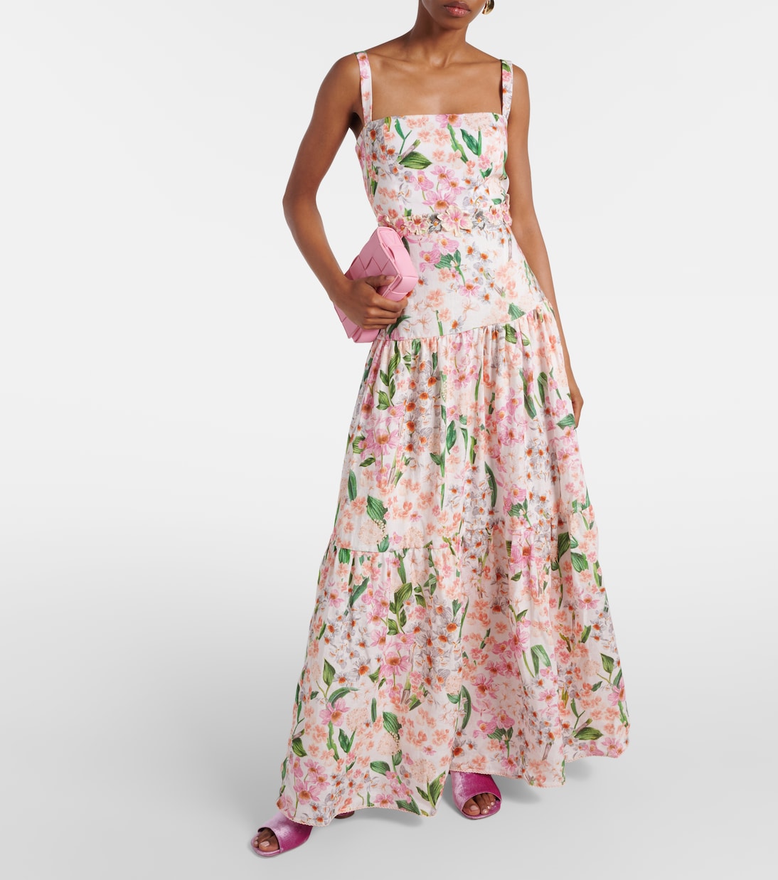 Lima floral linen maxi dress | Agua by Agua Bendita