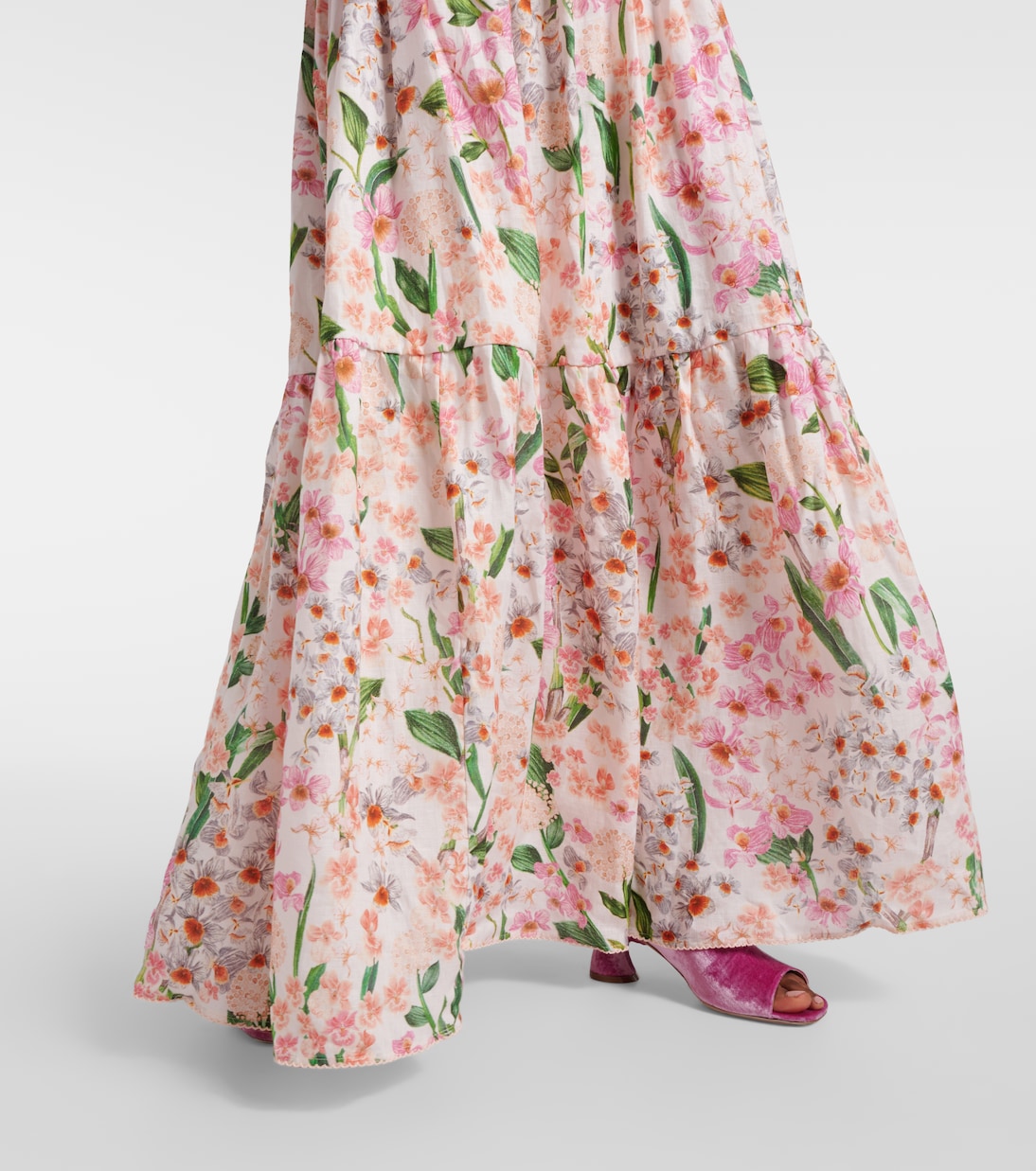 Lima floral linen maxi dress | Agua by Agua Bendita