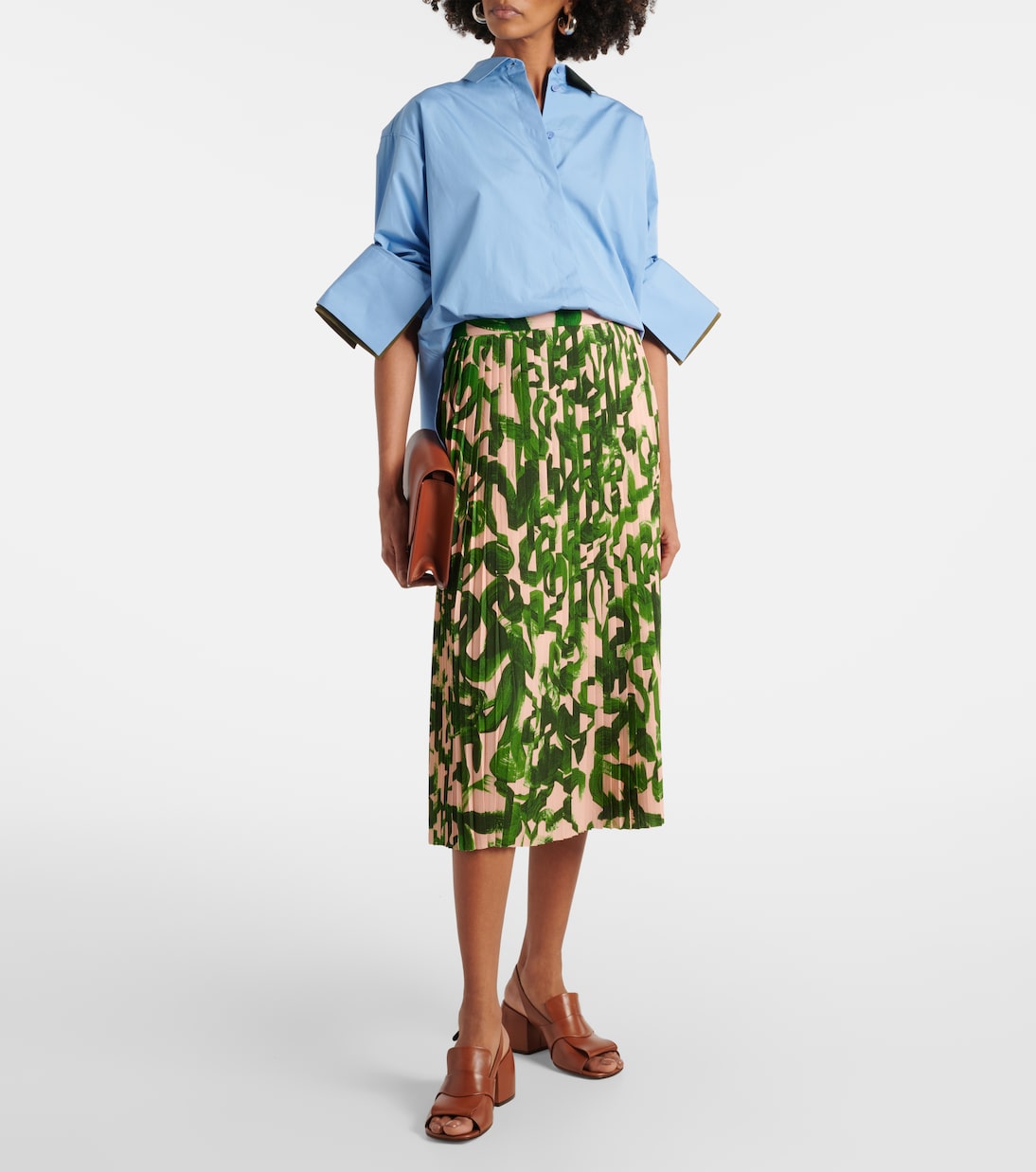 Printed pleated midi skirt | Dries Van Noten