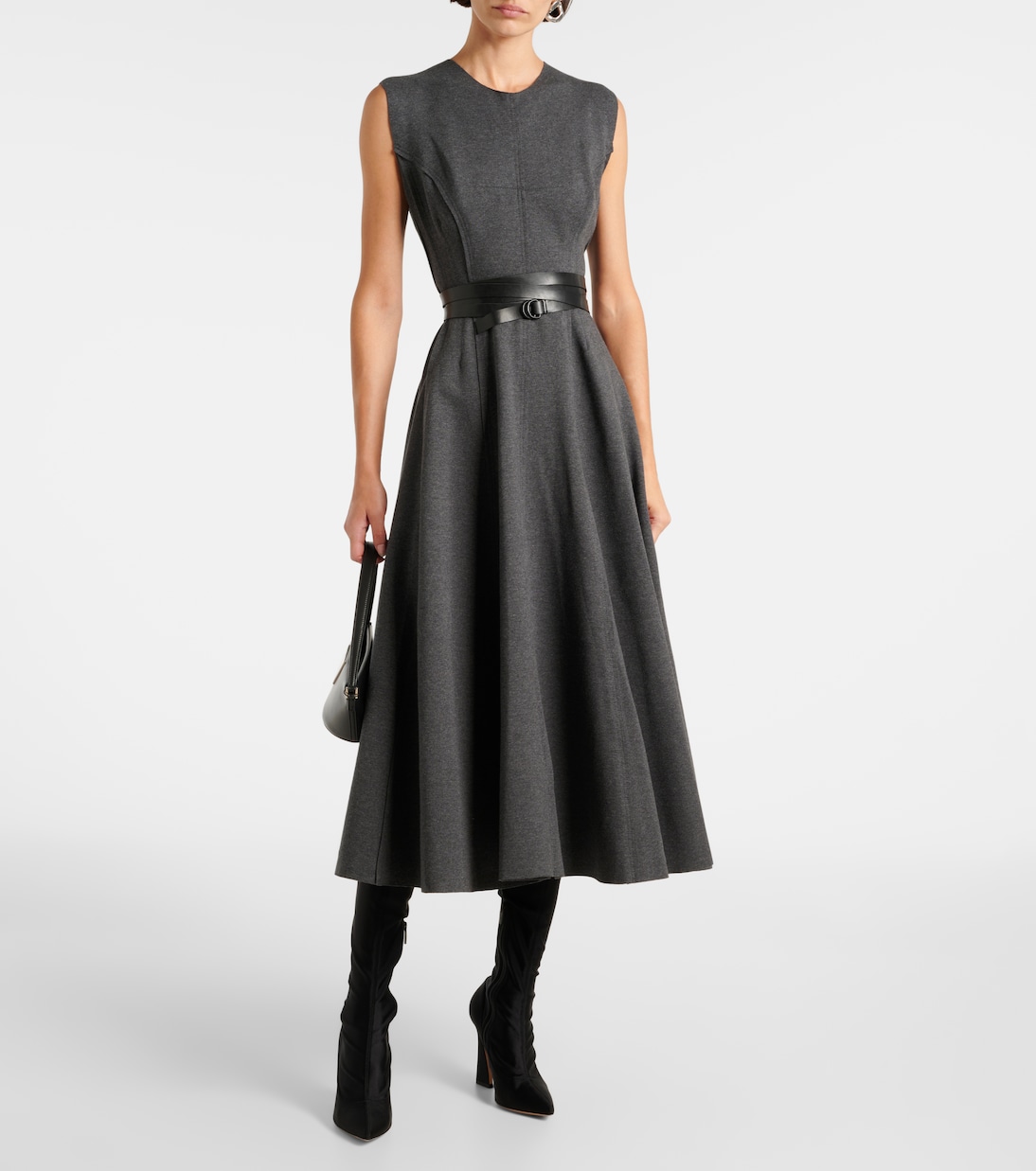 Vestido midi Grace de mezcla de algodón | Norma Kamali