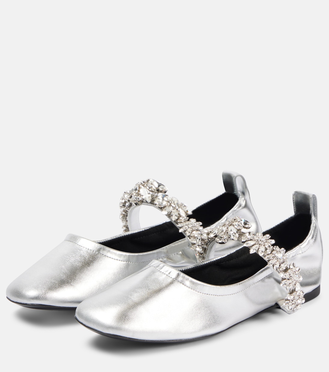 STELLA MCCARTNEY Ballerine in Finta Pelle Metallizzata Elsa per Giovani Stilisti