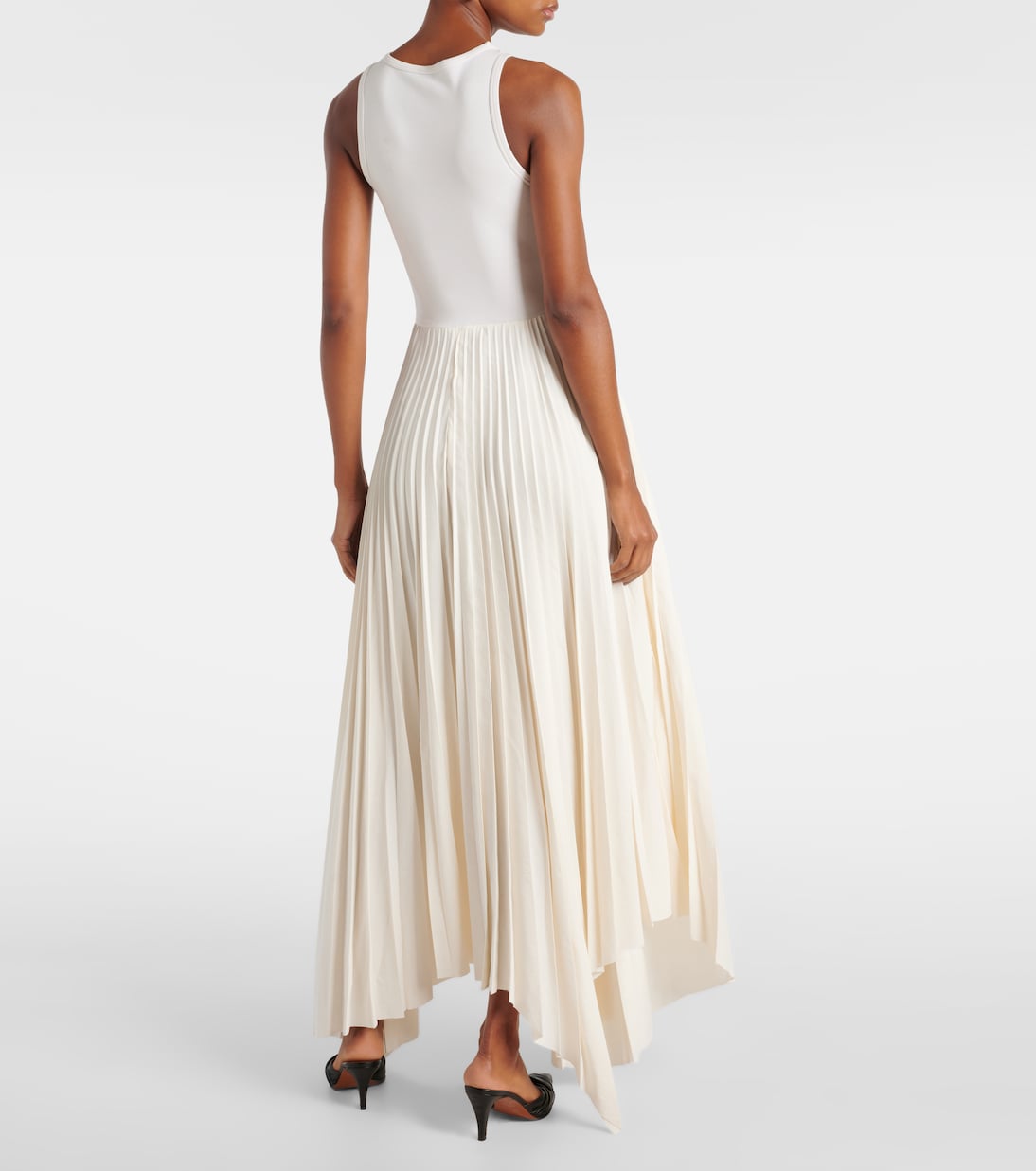 Abito midi in cotone a pieghe | McQueen