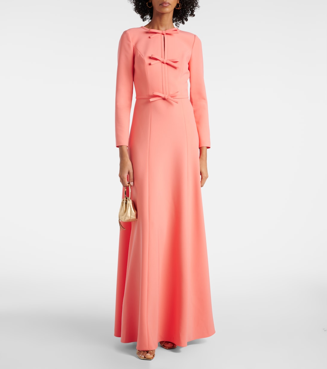 Abito lungo in crêpe con fiocco | Carolina Herrera