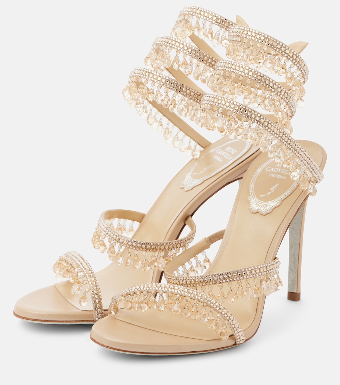 Chandelier 105 embellished satin sandals | Rene Caovilla
