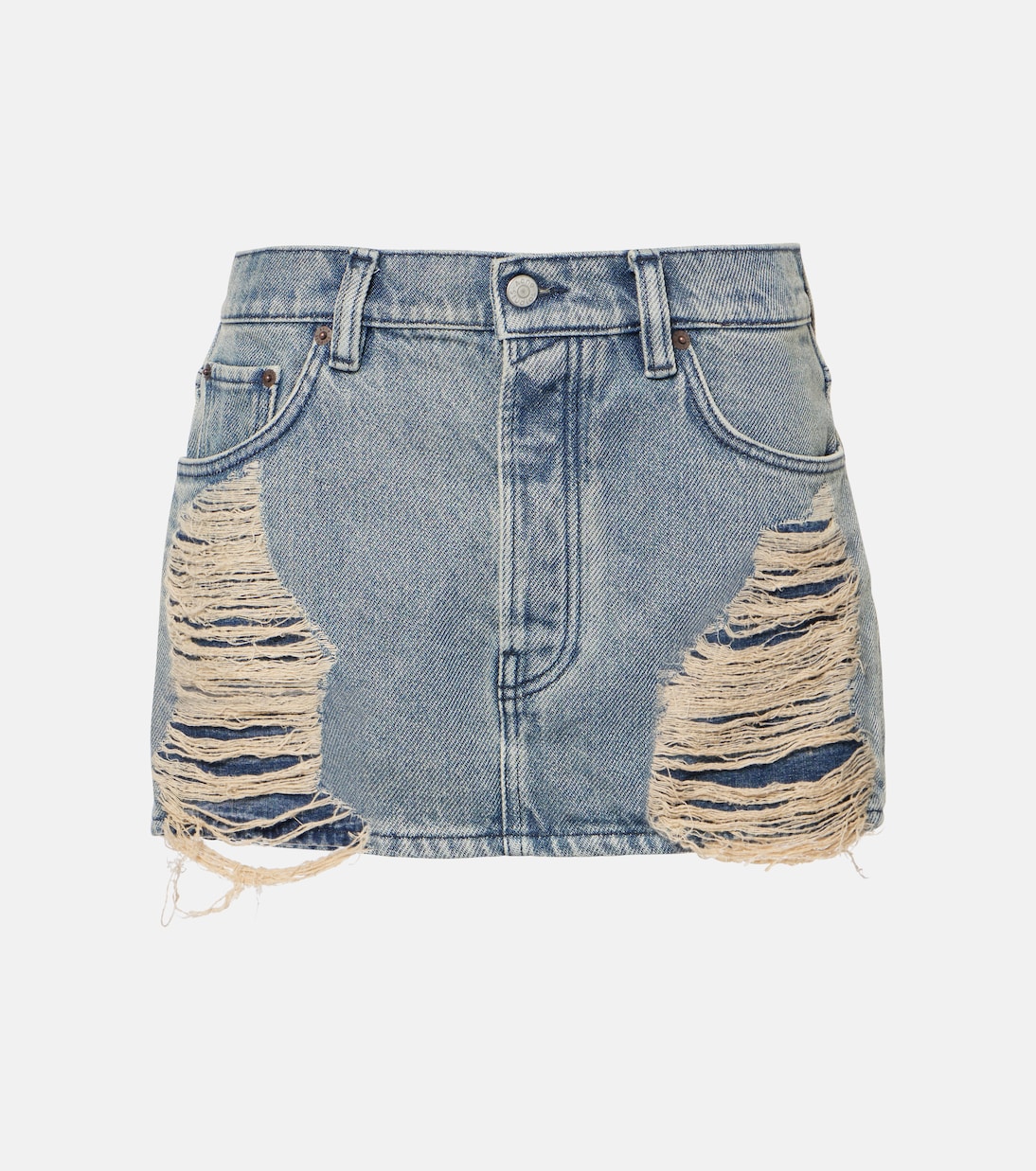 Minifalda Macaria en denim con efecto desgastado | Acne Studios