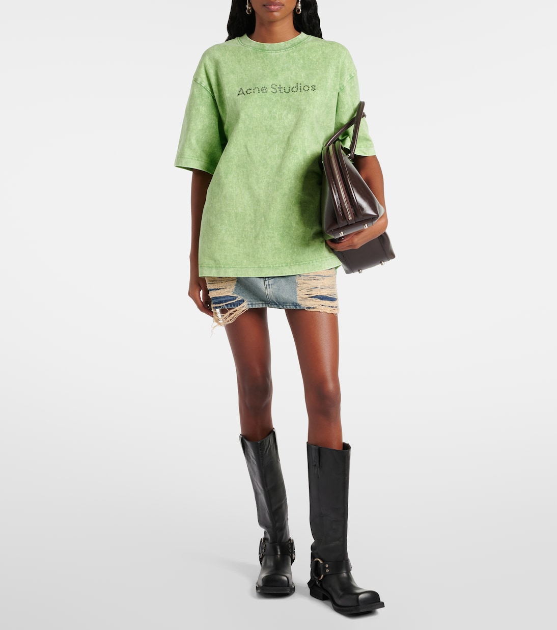 Minifalda Macaria en denim con efecto desgastado | Acne Studios