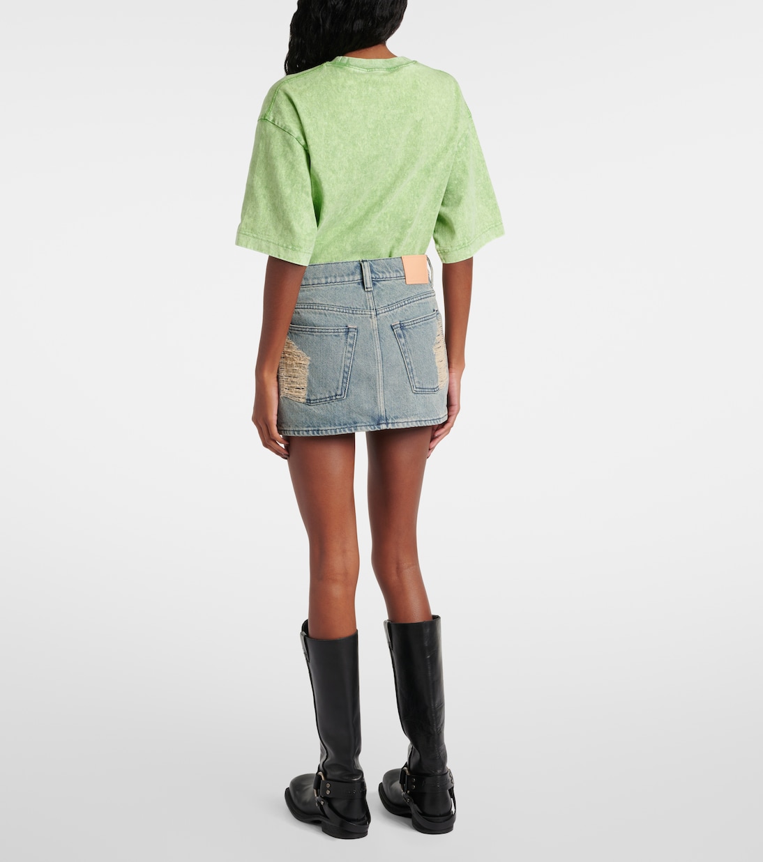 Minifalda Macaria en denim con efecto desgastado | Acne Studios
