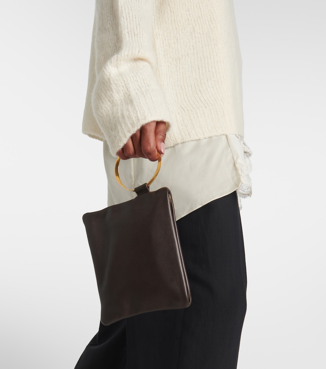 Pochette Square Bracelet en cuir | The Row