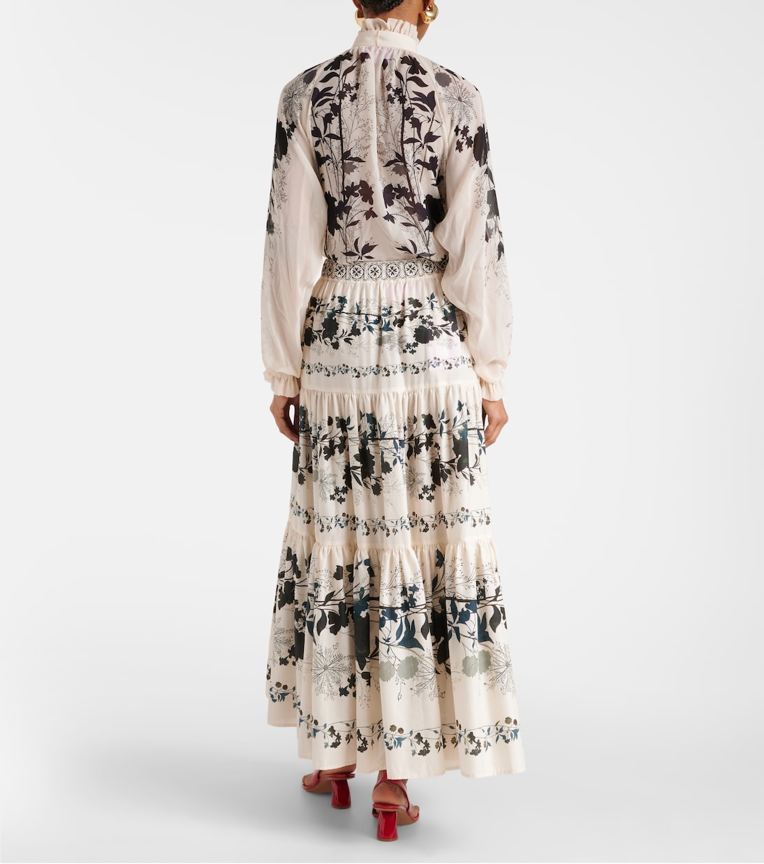 Falda larga Big de algodón floral | La DoubleJ