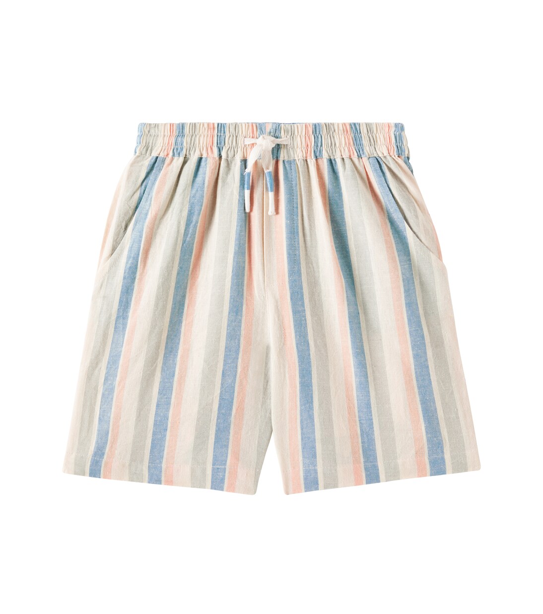 Short Obiki rayé en coton et lin | Louise Misha