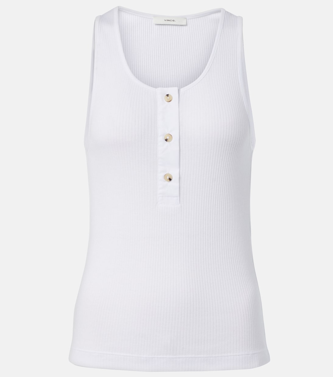 Mixed Media cotton tank top | Vince