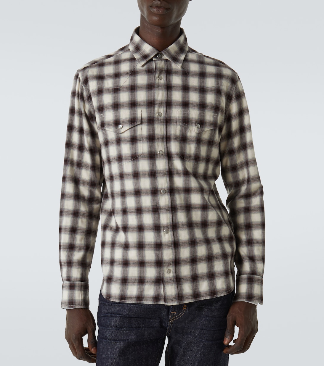 Checked cotton-blend shirt | Tom Ford