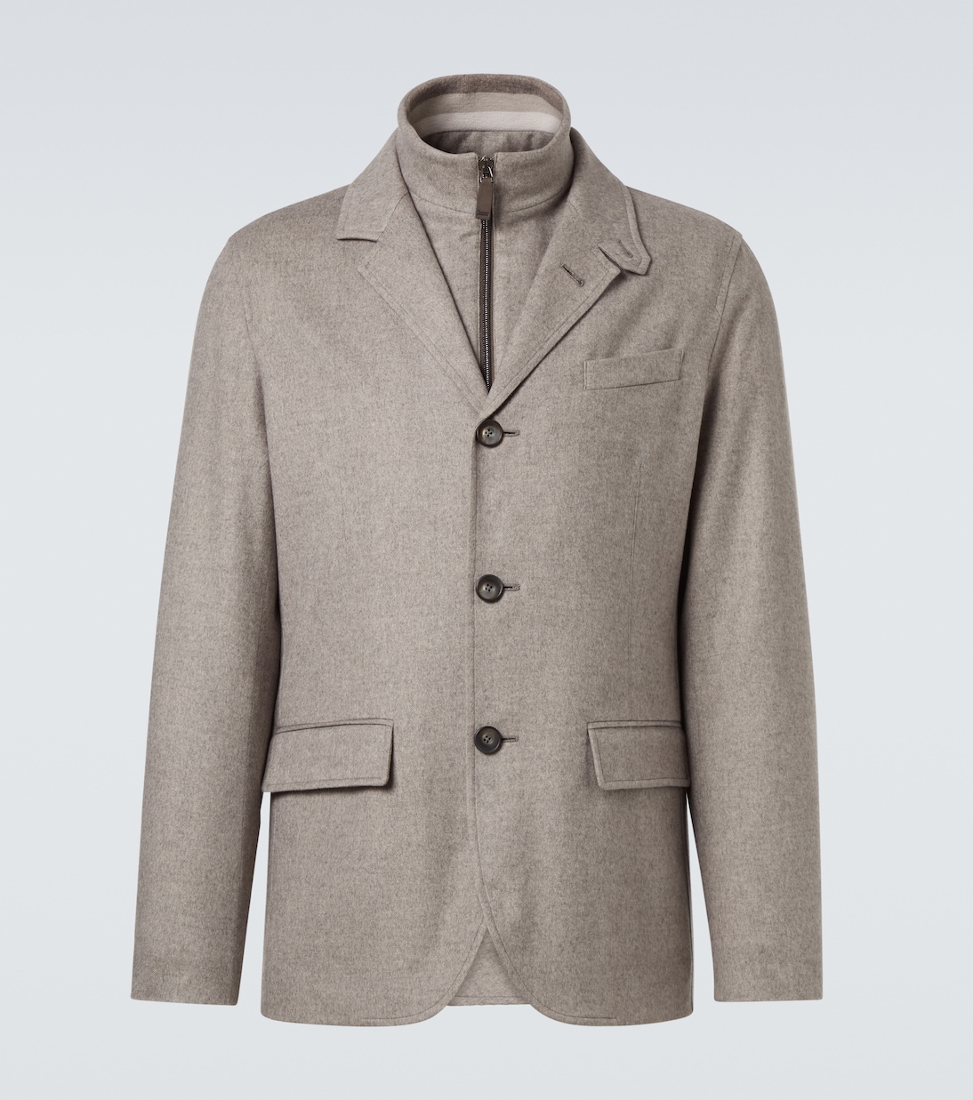 Layered silk and cashmere blazer | Herno