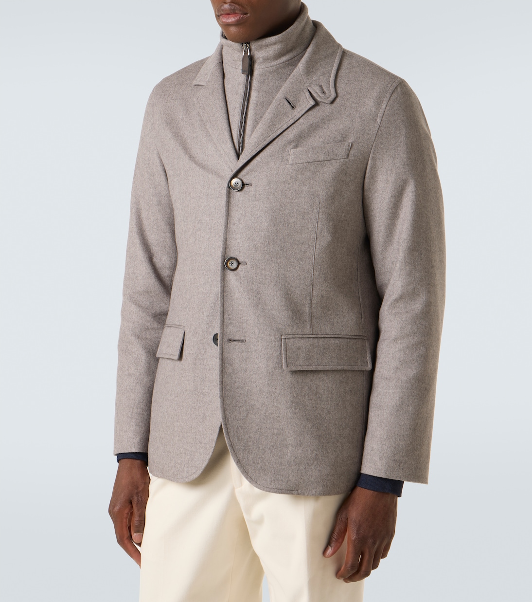 Layered silk and cashmere blazer | Herno