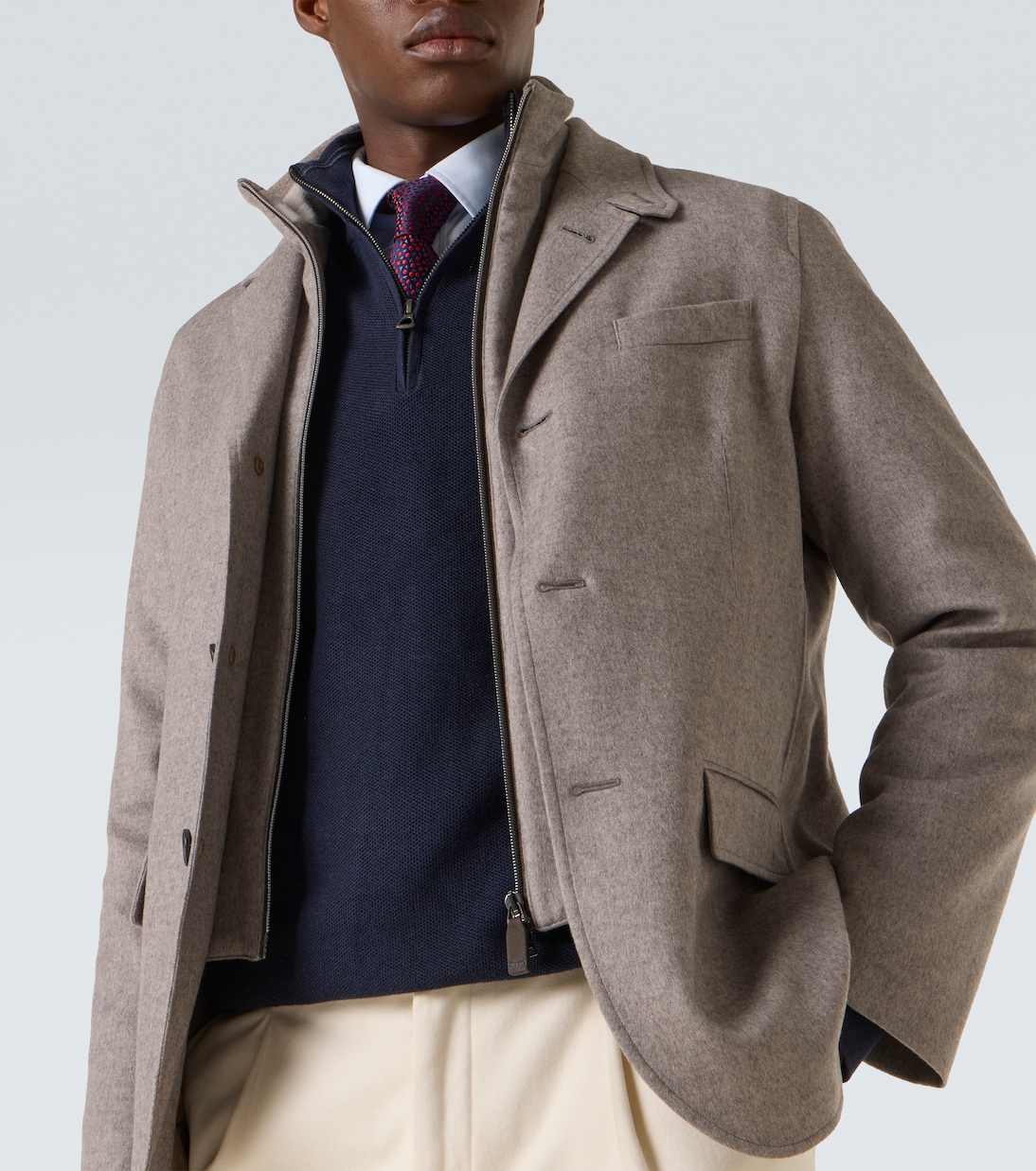 Layered silk and cashmere blazer | Herno