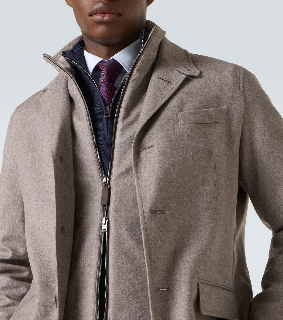 Layered silk and cashmere blazer | Herno