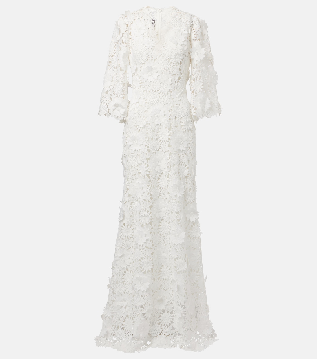 Abito da sposa in pizzo con stampa floreale | Monique Lhuillier