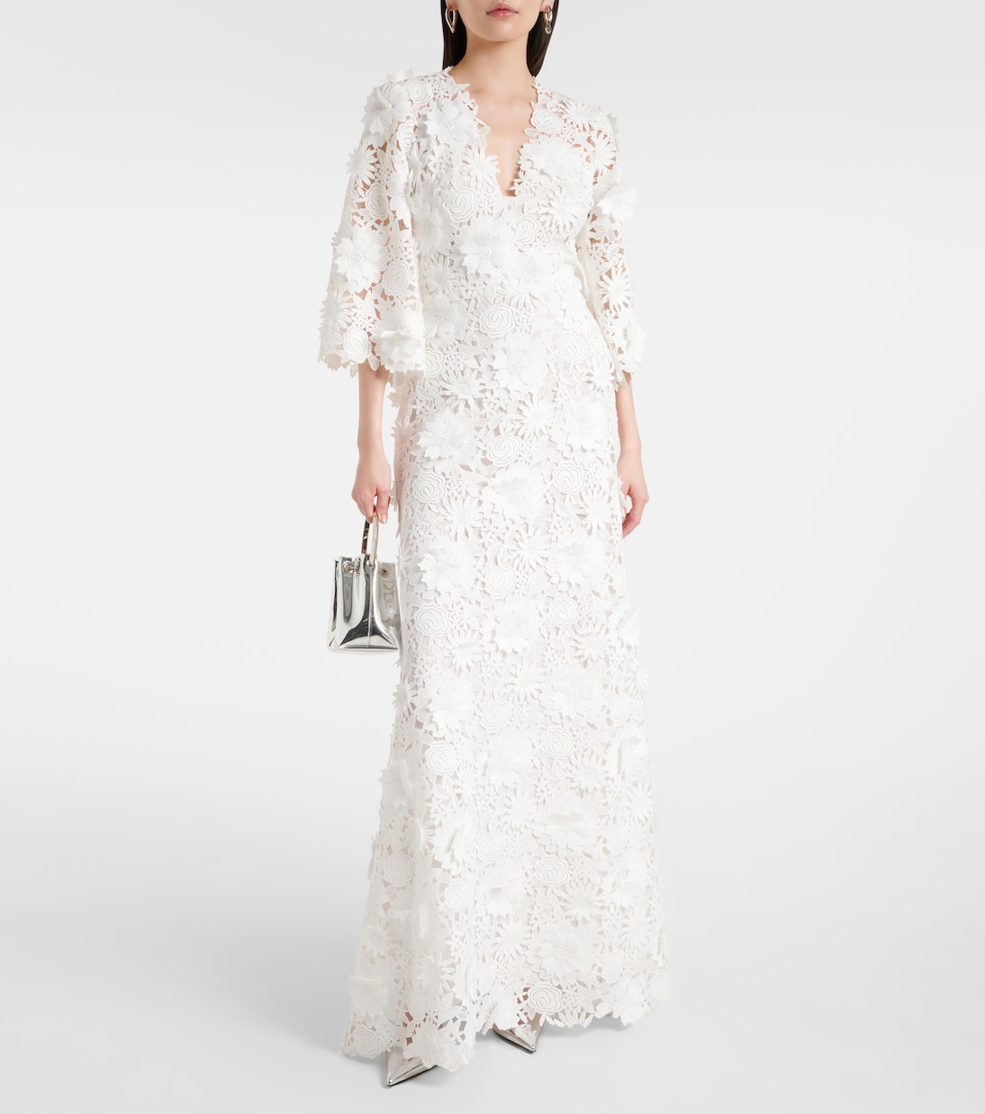 Abito da sposa in pizzo con stampa floreale | Monique Lhuillier