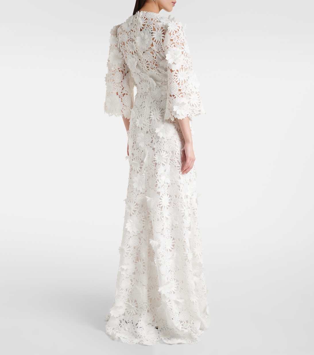 Abito da sposa in pizzo con stampa floreale | Monique Lhuillier