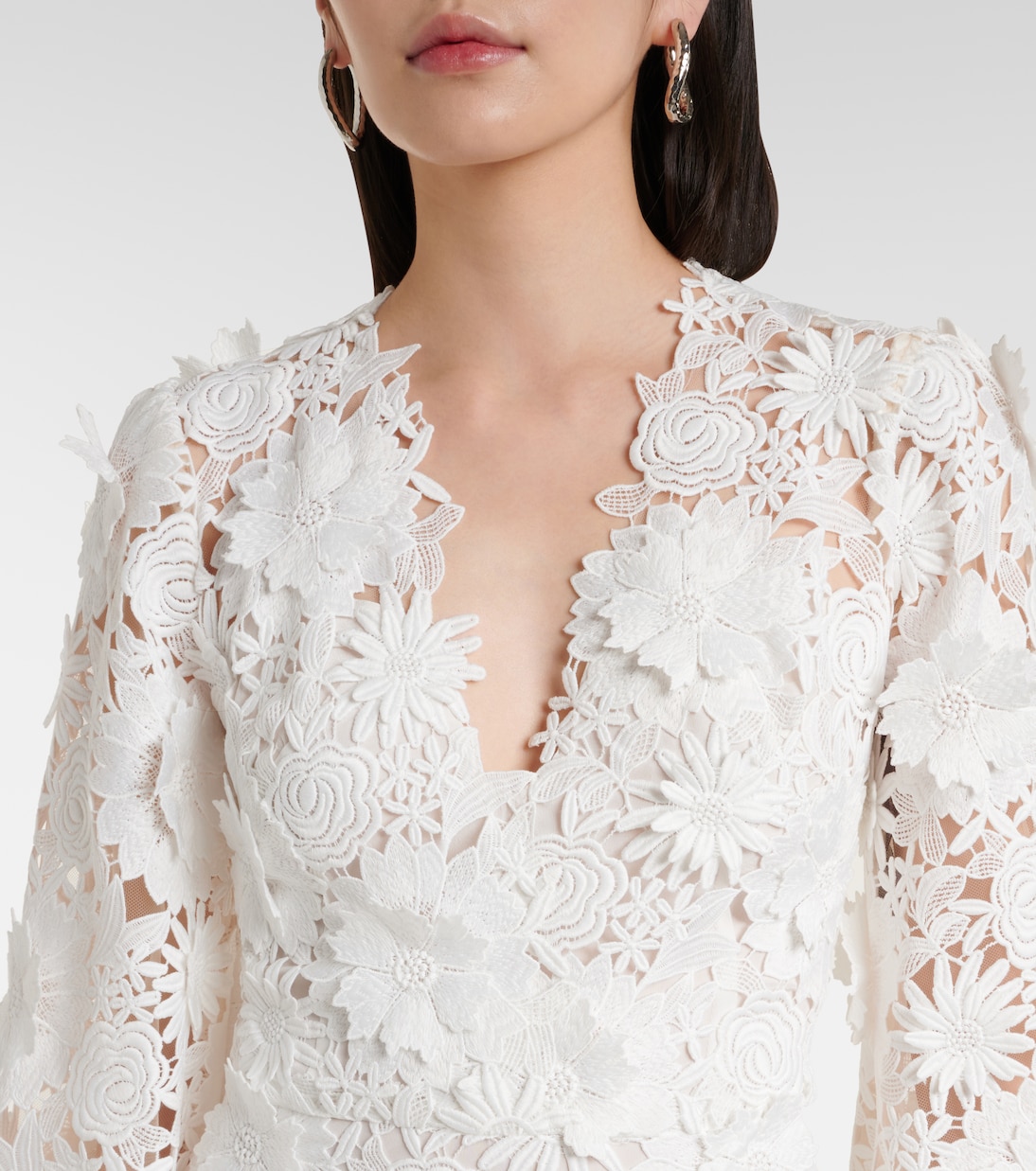 Abito da sposa in pizzo con stampa floreale | Monique Lhuillier