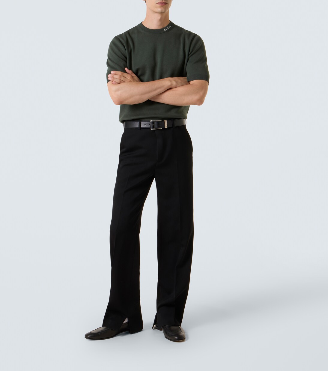 Camiseta de seda y algodón con logo | Gucci