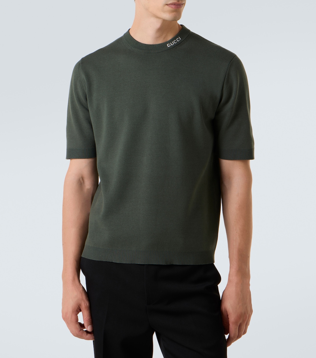 Camiseta de seda y algodón con logo | Gucci