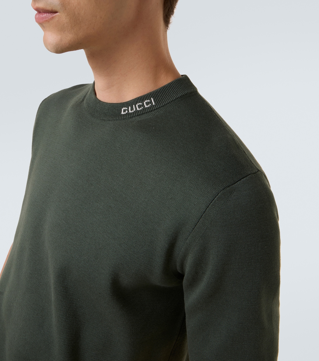 Camiseta de seda y algodón con logo | Gucci