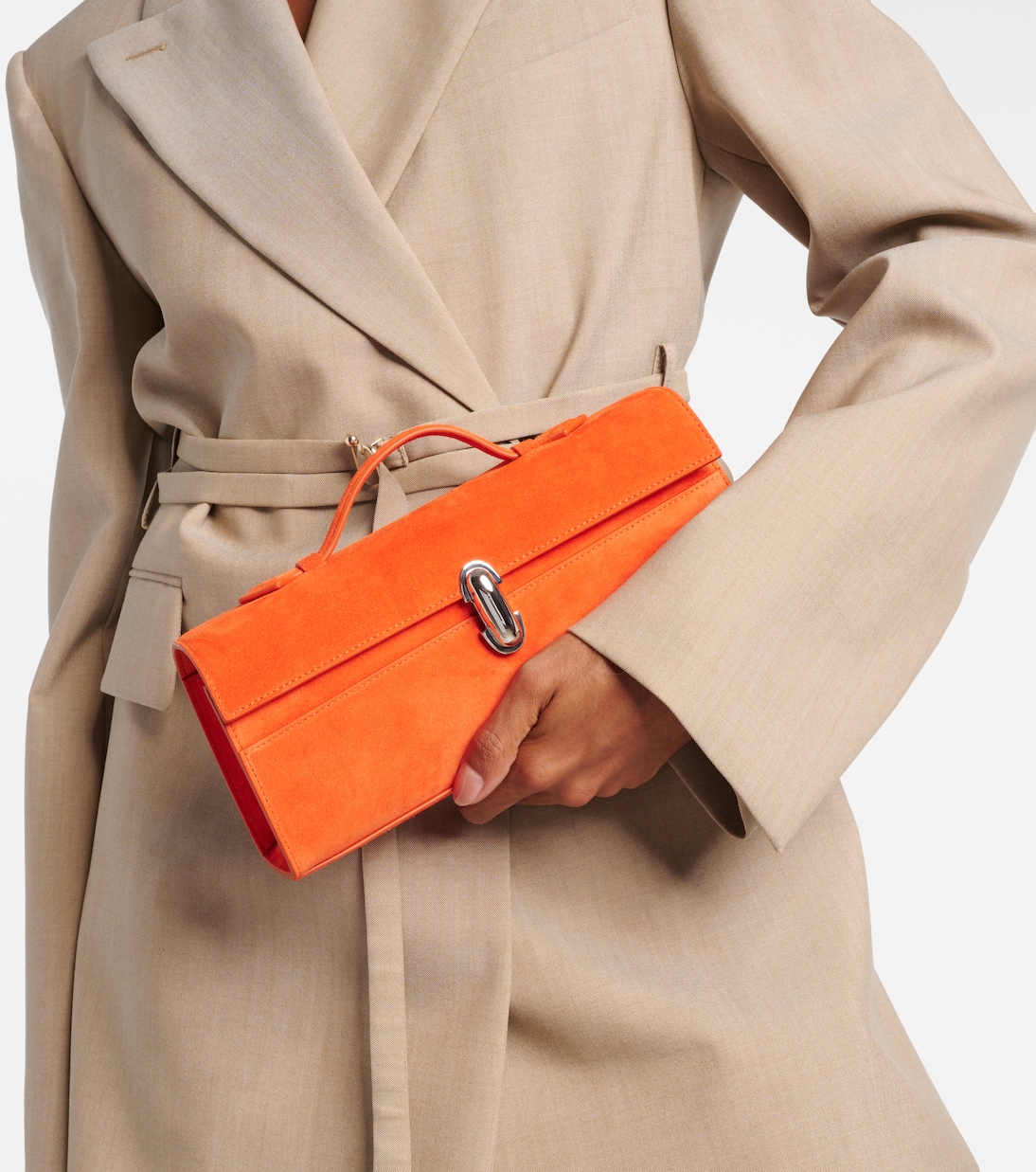 Slim Symmetry suede tote bag | Savette