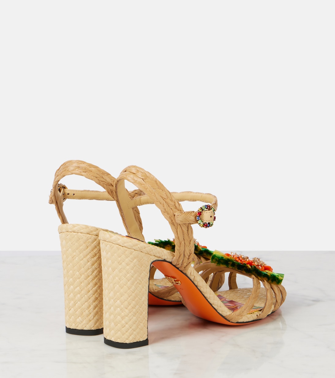90 embellished raffia sandals | Dolce&Gabbana