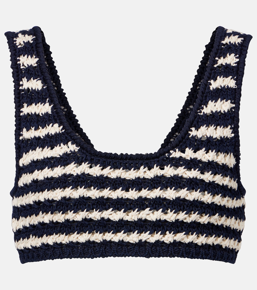Top rayé en crochet de coton | Prada