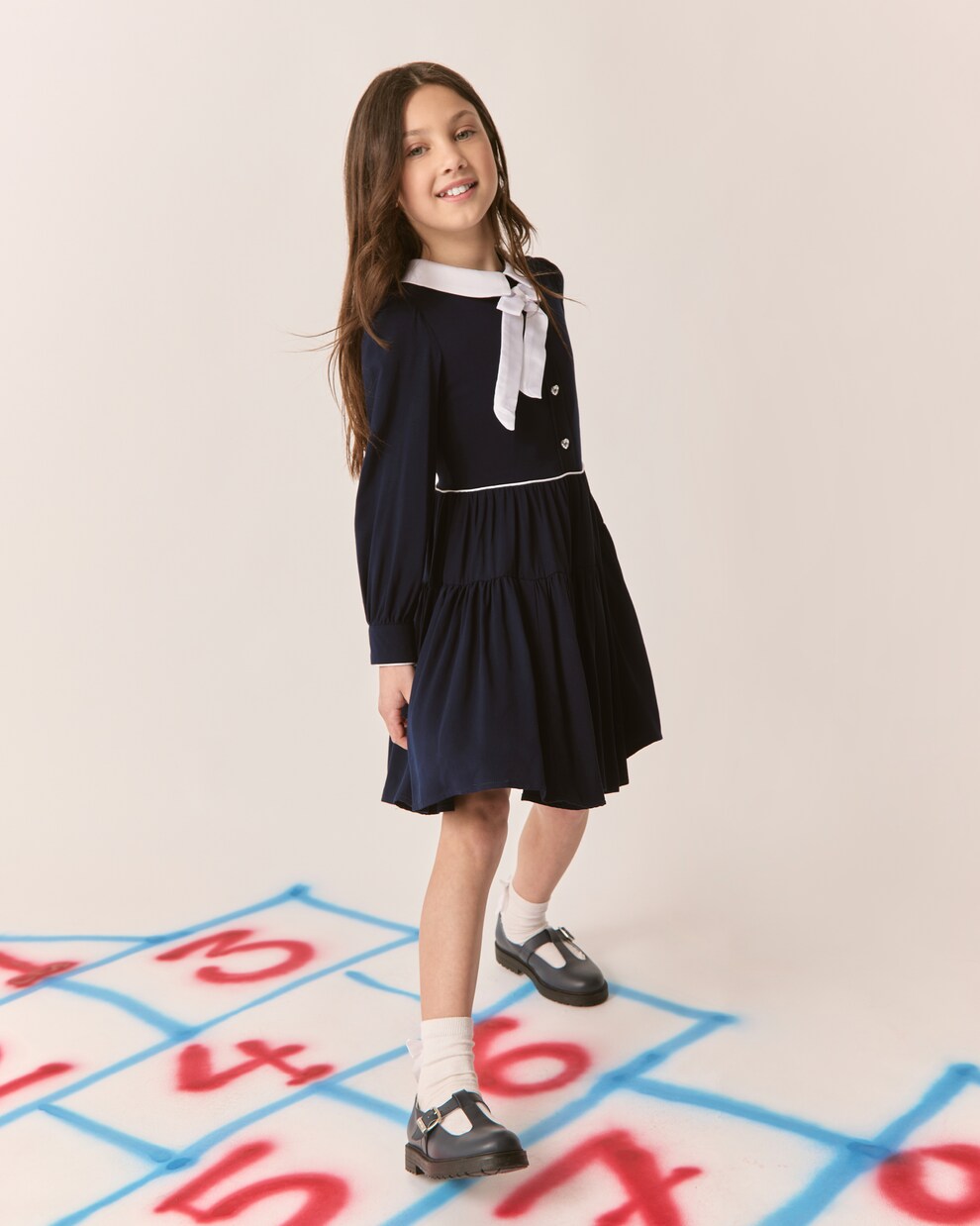 Vestido fruncido con lazo | Monnalisa