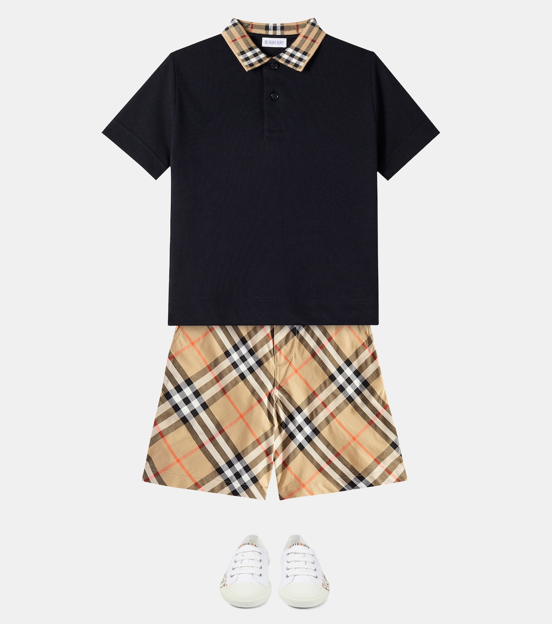 Polohemd Burberry Check aus Baumwoll-Piqué | Burberry Kids