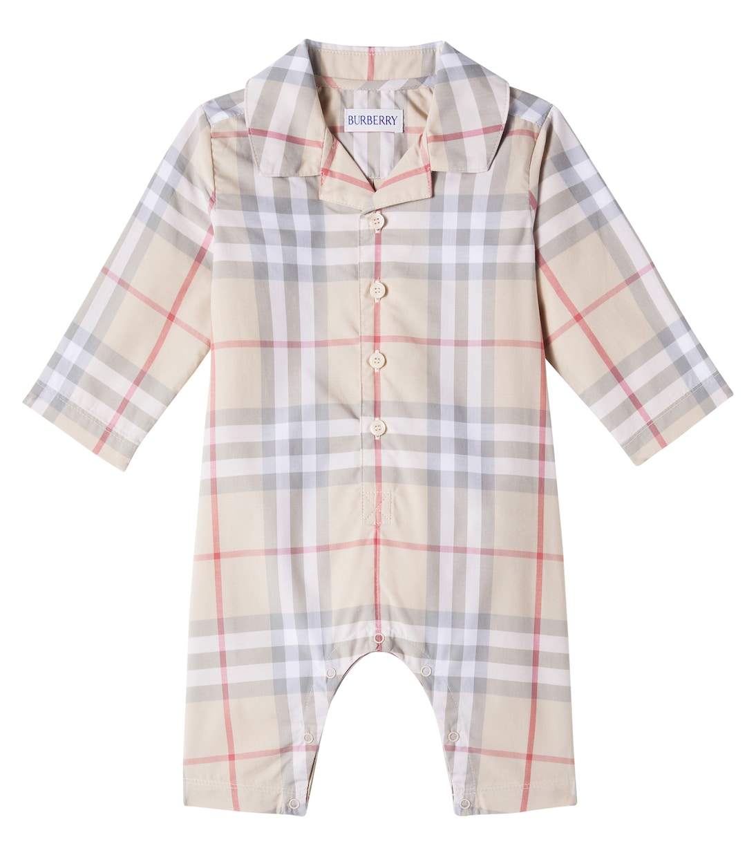 Baby Burberry Check cotton onesie | Burberry Kids