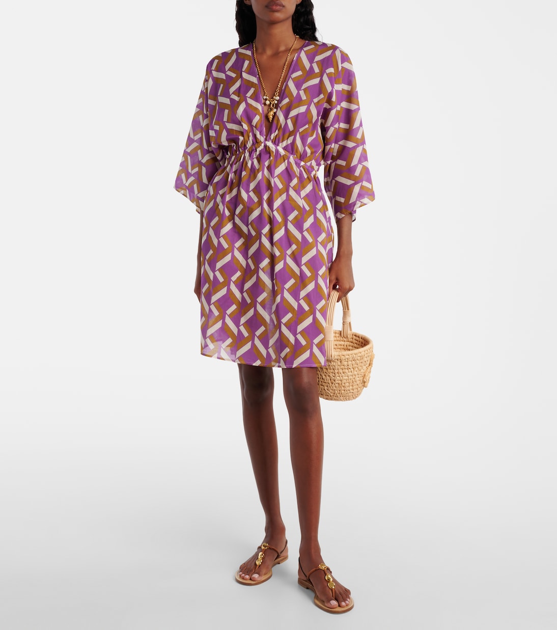 Feel patterned cotton voile minidress | Eres