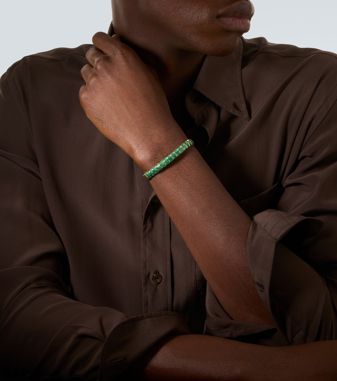 18kt gold bracelet with emeralds | Shay Jewelry