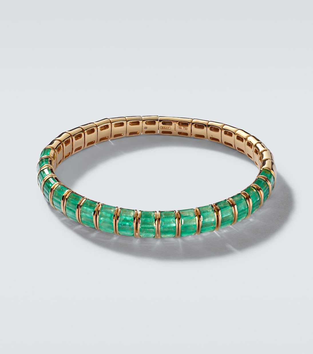 18kt gold bracelet with emeralds | Shay Jewelry