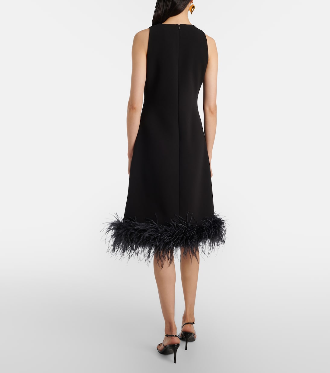 Semito feather-trimmed midi dress | Max Mara