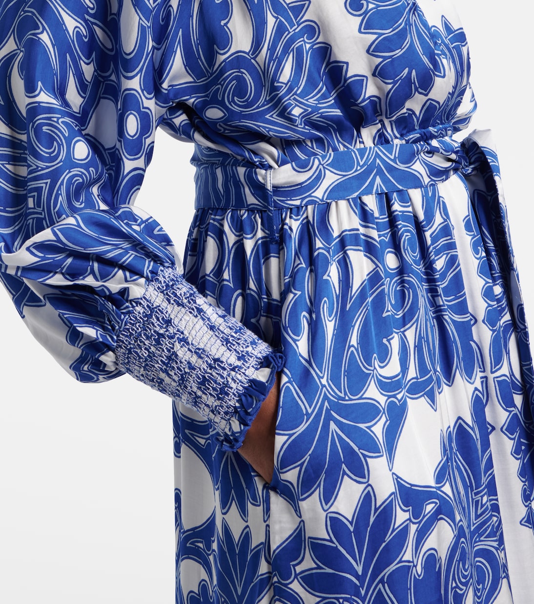 فستان طويل من الساتان بطبعات Kristen | Poupette St Barth