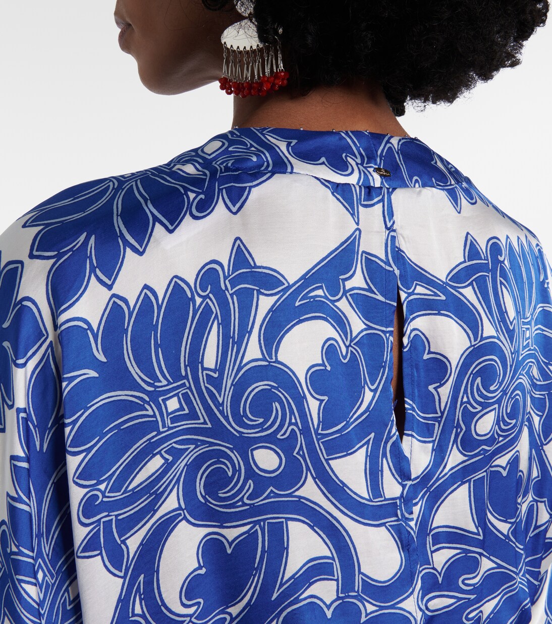 فستان طويل من الساتان بطبعات Kristen | Poupette St Barth