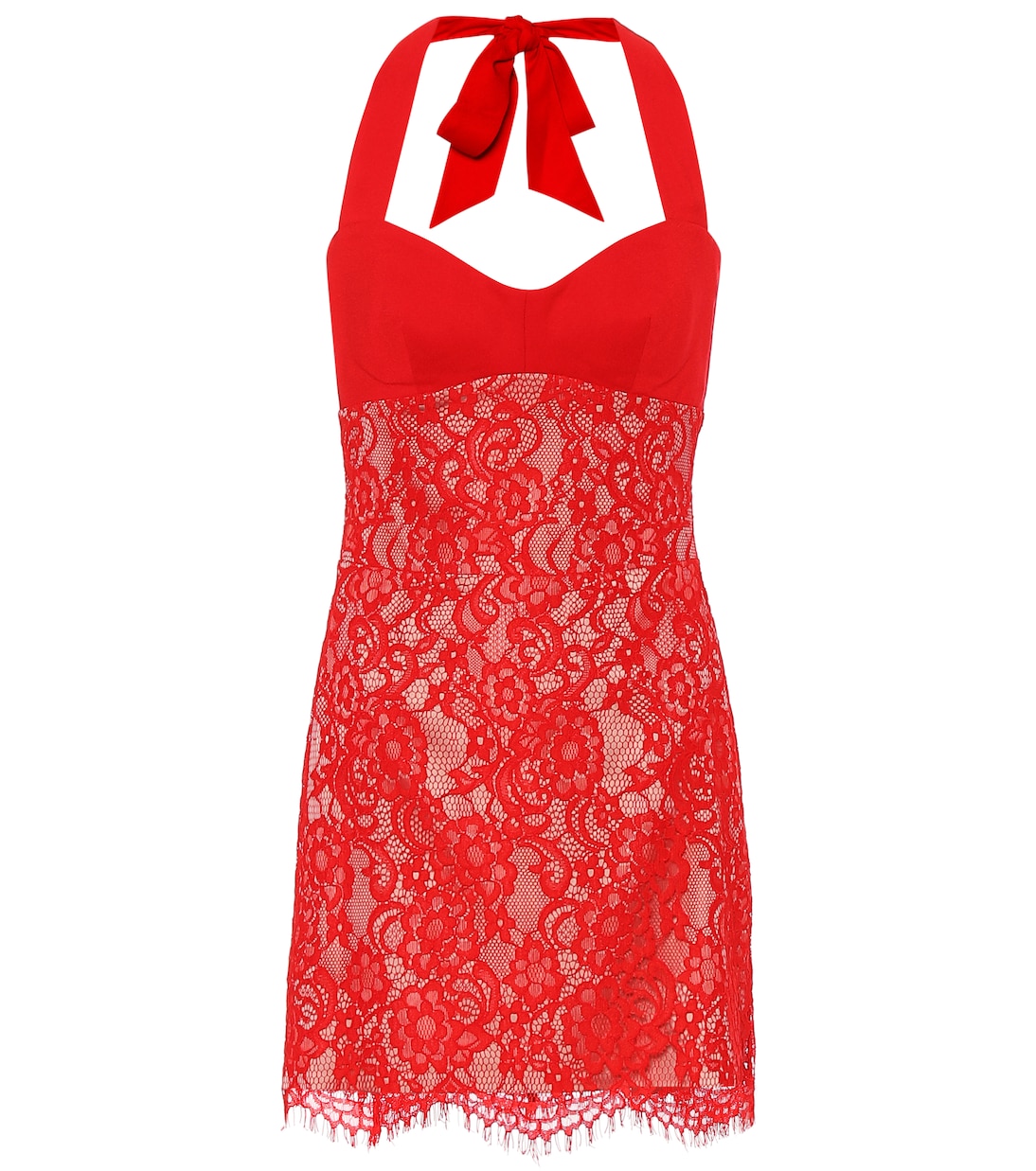 Minikleid aus Spitze und Crêpe | Rasario