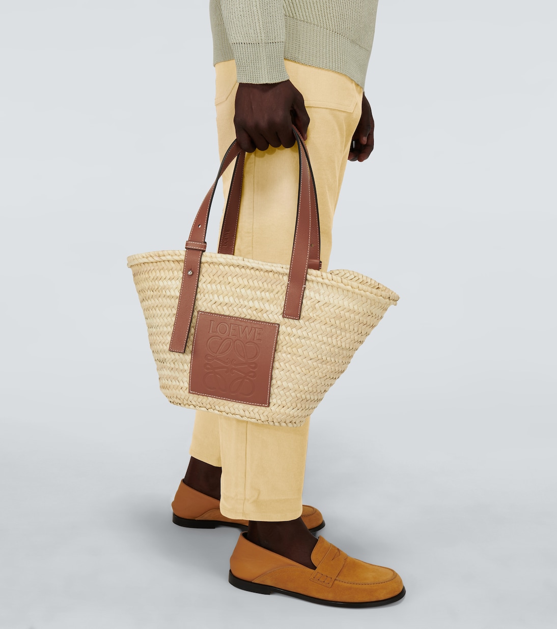 Borsa in paglia con pelle | Loewe